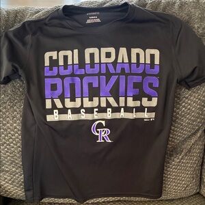 Genuine Merchandise Colorado Rockies Black Purple Graphic Tee
